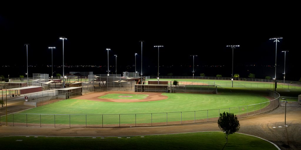 Mansel Carter Oasis Park baseball fields lit with Musco's TLC for LED system.
