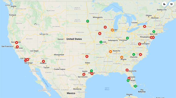 Service and Mobile Tracking Map