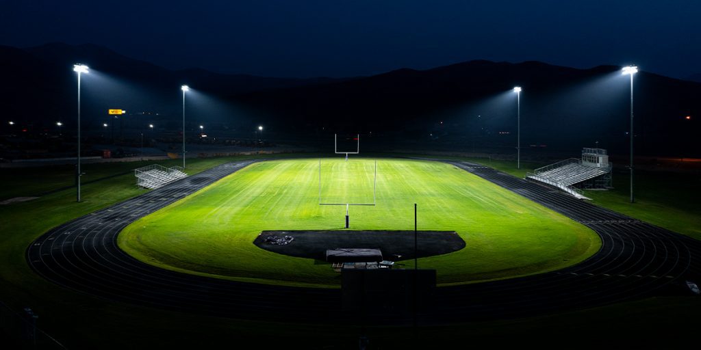 Century High School lit with new LED sports lighting system