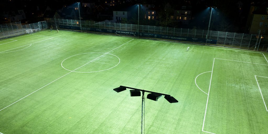 Musco's TLC for LED fixture shines on soccer pitch at the Hellerup Sports Club