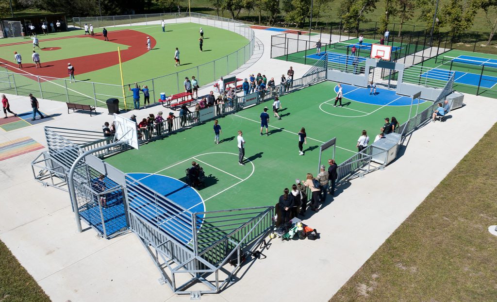 ADA-complaint soccer mini-pitch system at Camp Courageous.