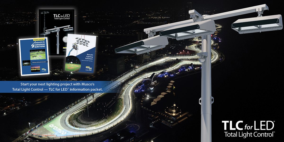 Start your next lighting project with Musco's Total Light Control — TLC for LED™ information packet.