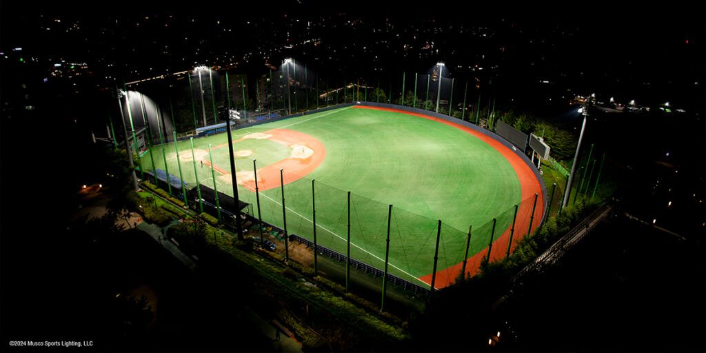 Image of overhead view of Sinwol Baseball Field in Seoul.
