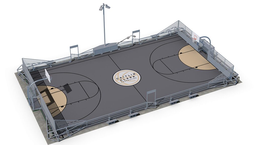 Rending of the soccer and basketball Mini-Pitch to be built for the Caitlin Clark Foundation.